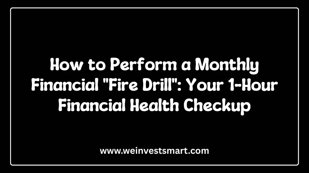 How to Perform a Monthly Financial "Fire Drill": Your 1-Hour Financial Health Checkup